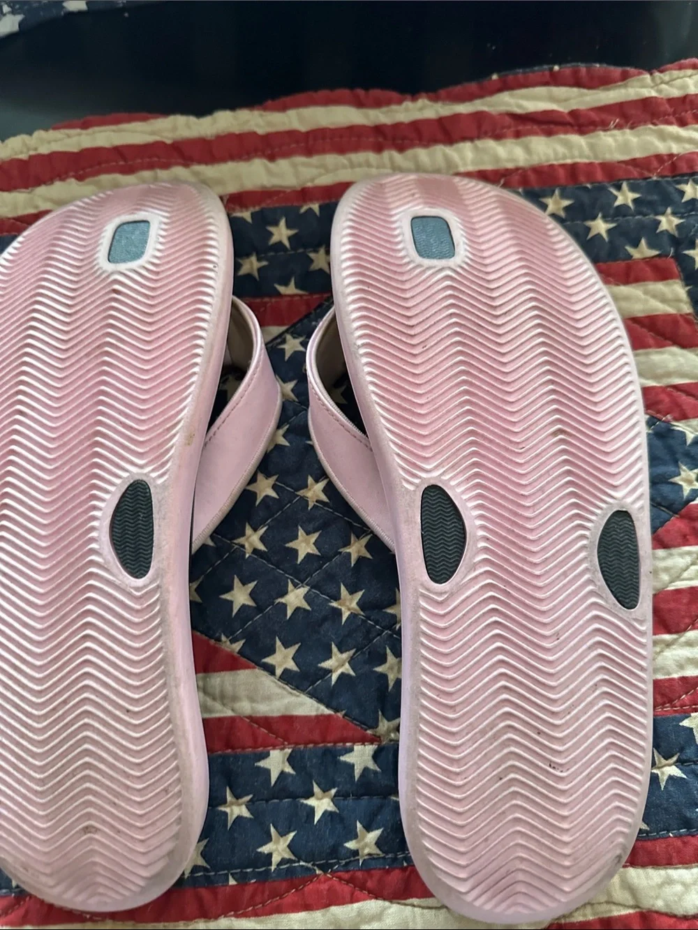 Nike Women's Pink and Black Foam Flip Flop Sandals